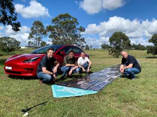 Tesla Car to Be Powered by Printed Solar Panels on a 15,000-Km Road Trip