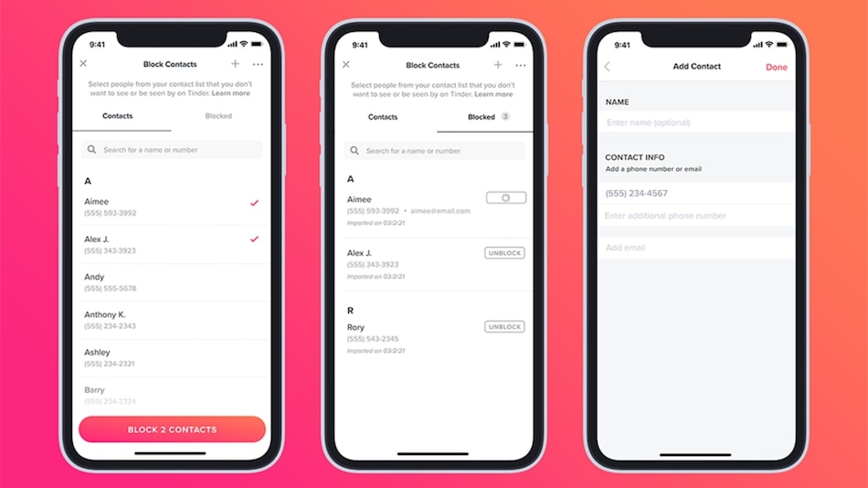 Tinder Will Now Let Users Block People in Their Phone Contacts to Avoid Awkward Encounters on the App