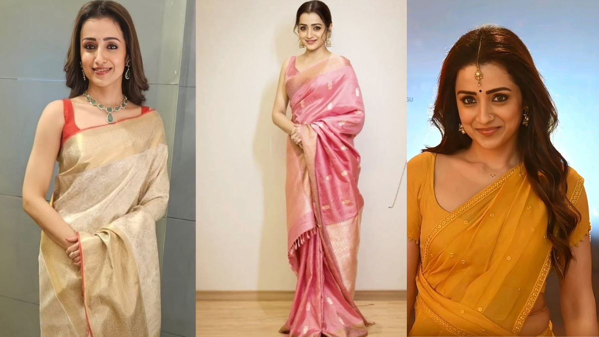 Steal Her Style: Gorgeous Trisha Krishnan-Inspired Sarees That Look Super Regal