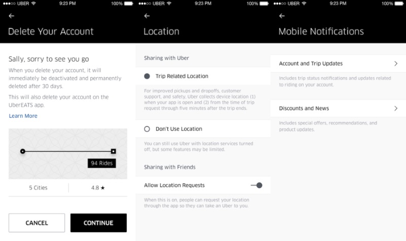 Uber to Get New Privacy Settings, Making It Easier to Delete Your Account
