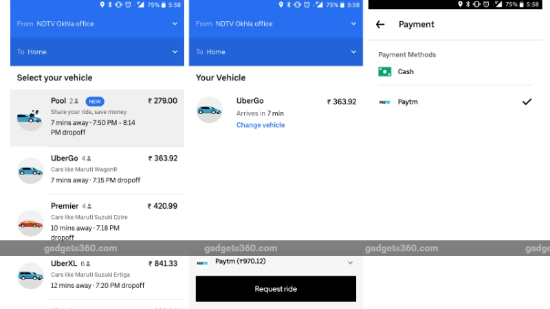 Uber Lite Android App Now Lets You Book Pool Rides, Make Payments via Paytm