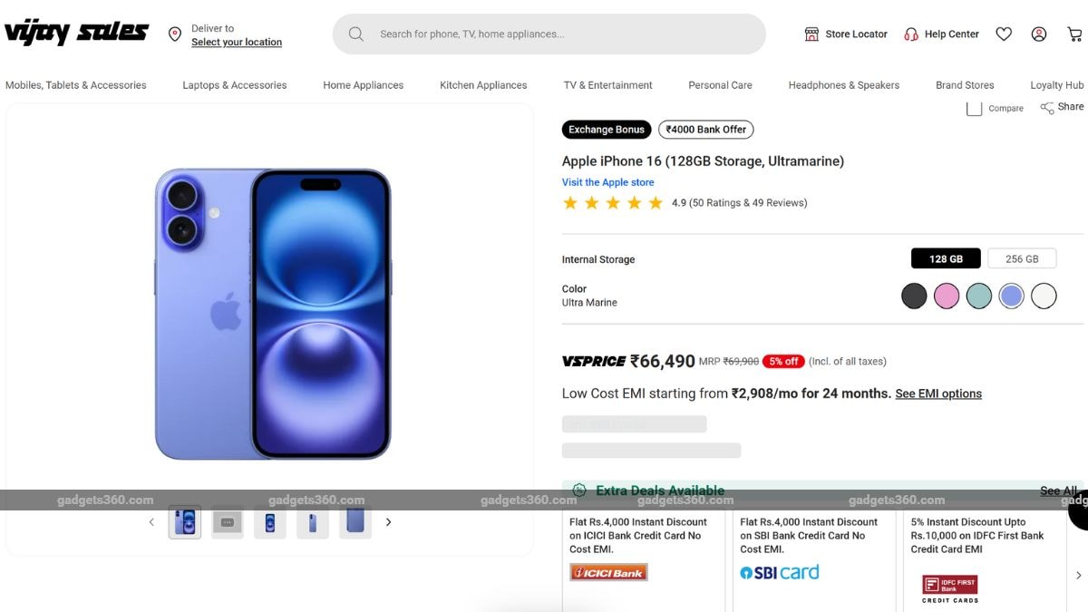 vijay sales iphone 16 iPhone 16