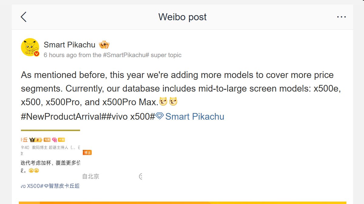vivo x500 series smart pikachu  Vivo X500