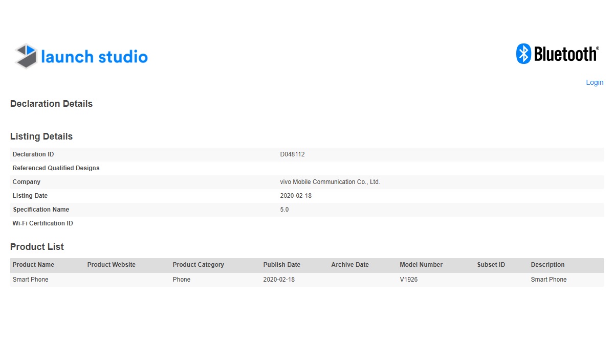 Vivo Y21 Gets Bluetooth SIG Certification, Specifications Still a Mystery