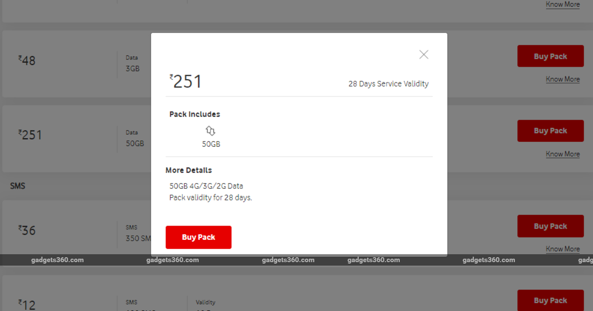 Vodafone Idea Rs. 251 Prepaid Plan Availability Now Expanded to 10 More Circles