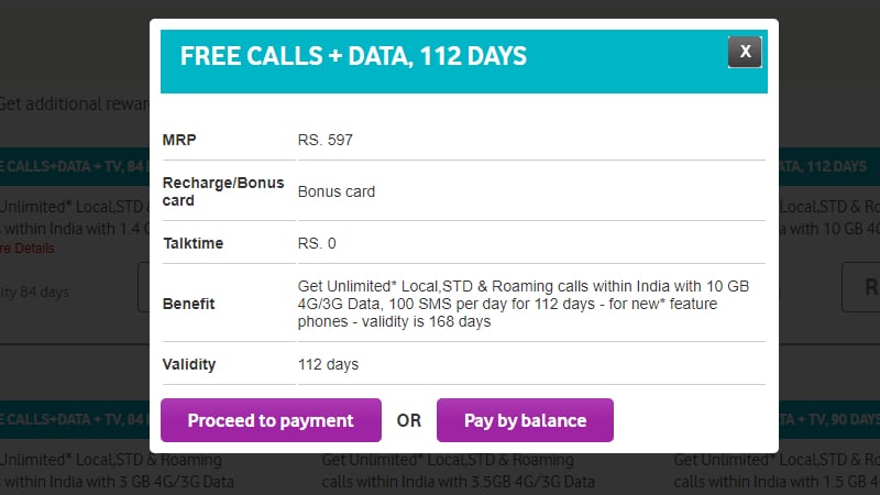 Vodafone Rs. 597 Recharge With 168 Days Validity Launched to Take on Jio, Airtel