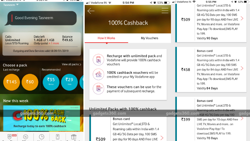 Vodafone Offers '100 Percent Cashback' on Select Prepaid Recharges: All the Details