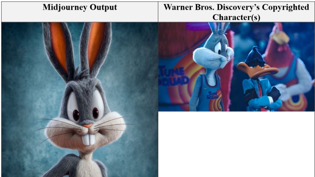 warner midjourney lawsuit2 Bugs Bunny