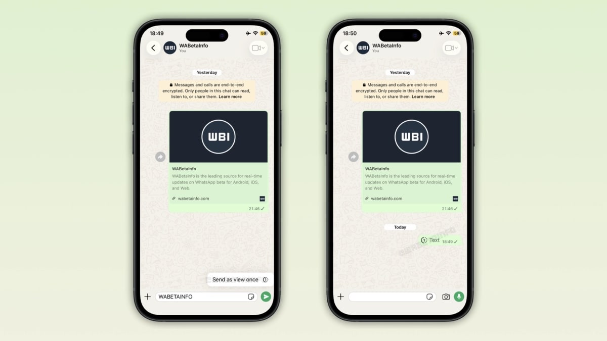 whatsapp for ios view once text WABetaInfo whatsapp view once text