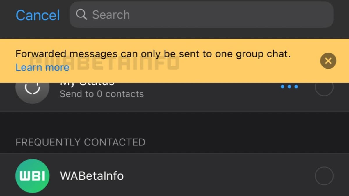 whatsapp forwarded message limit update ios wabetainfo WhatsApp