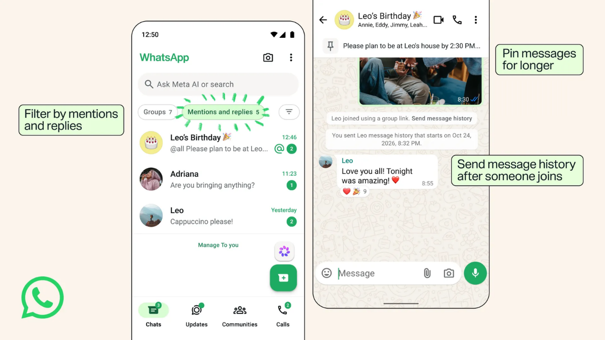 WhatsApp Update Adds Four New Group Chat Features, Including Permanent Message Pins