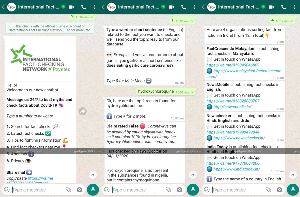 Global Fact-Checking WhatsApp Chat Bot Introduced to Call Out Fake COVID-19 News