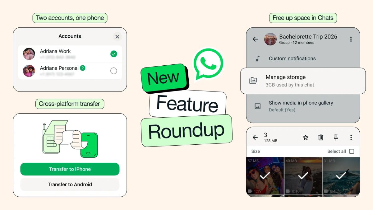WhatsApp Announces Big Update; Rolls Out Cross-Platform Chat Transfer Tool, Dual Accounts on iOS and More
