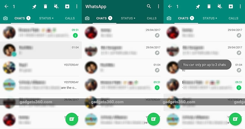 WhatsApp Pinned Chats Feature Comes to Android