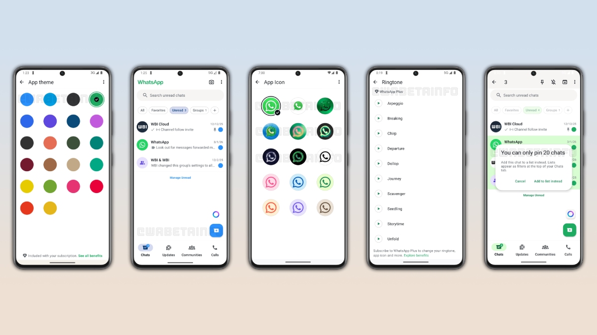 WhatsApp Plus Paid Subscription Reportedly in Development With Additional Customisation Options, Up to 20 Pinned Chats