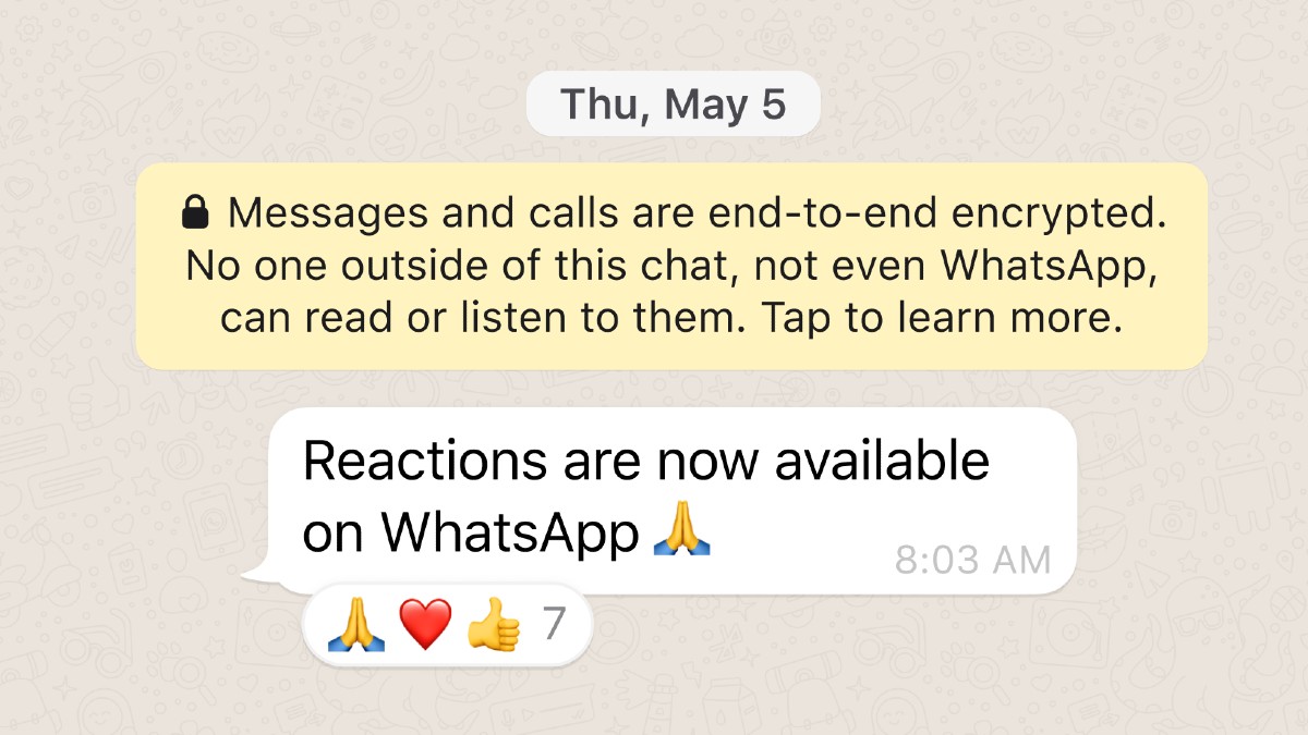 WhatsApp Reactions Start Rolling Out, Bigger File Size, Expanded Group Limit Coming Soon