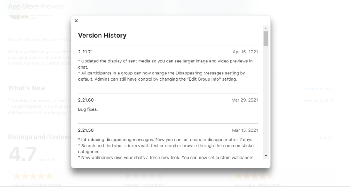 WhatsApp Brings Larger Media Previews, Expands Disappearing Messages Setting for iOS Users