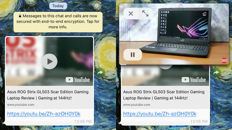 WhatsApp for iPhone Gets YouTube Integration, Comes With PiP Feature