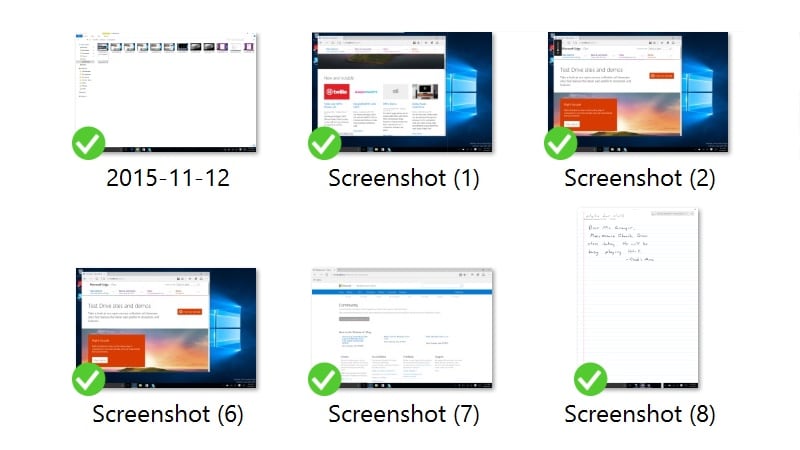 screenshots not saving windows 10