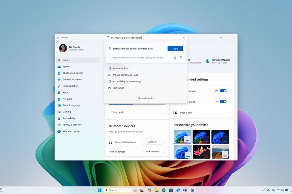 Microsoft Introduces Mu AI Model Which Powers AI Agents in Windows 11 Settings