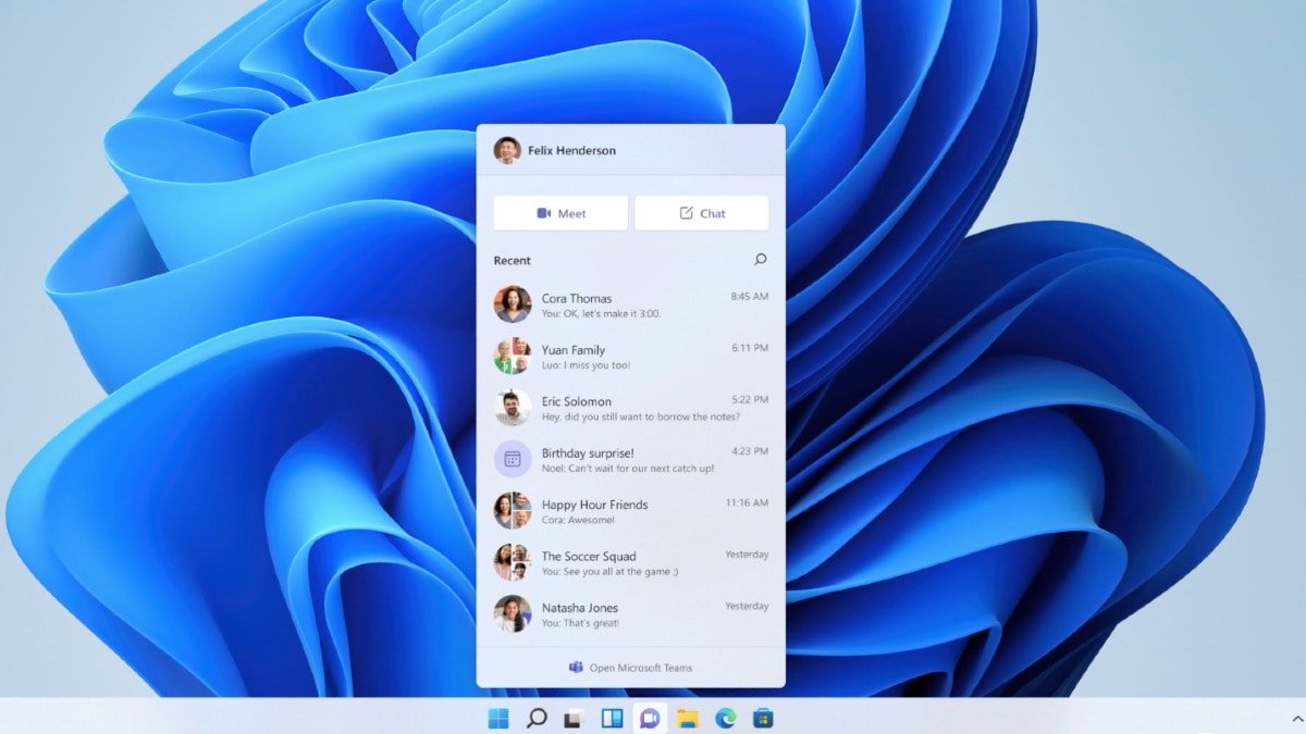 windows 11 microsoft teams integration image Windows 11