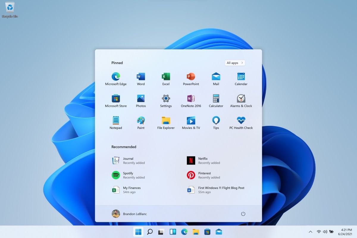 windows 11 start menu image microsoft Windows 11