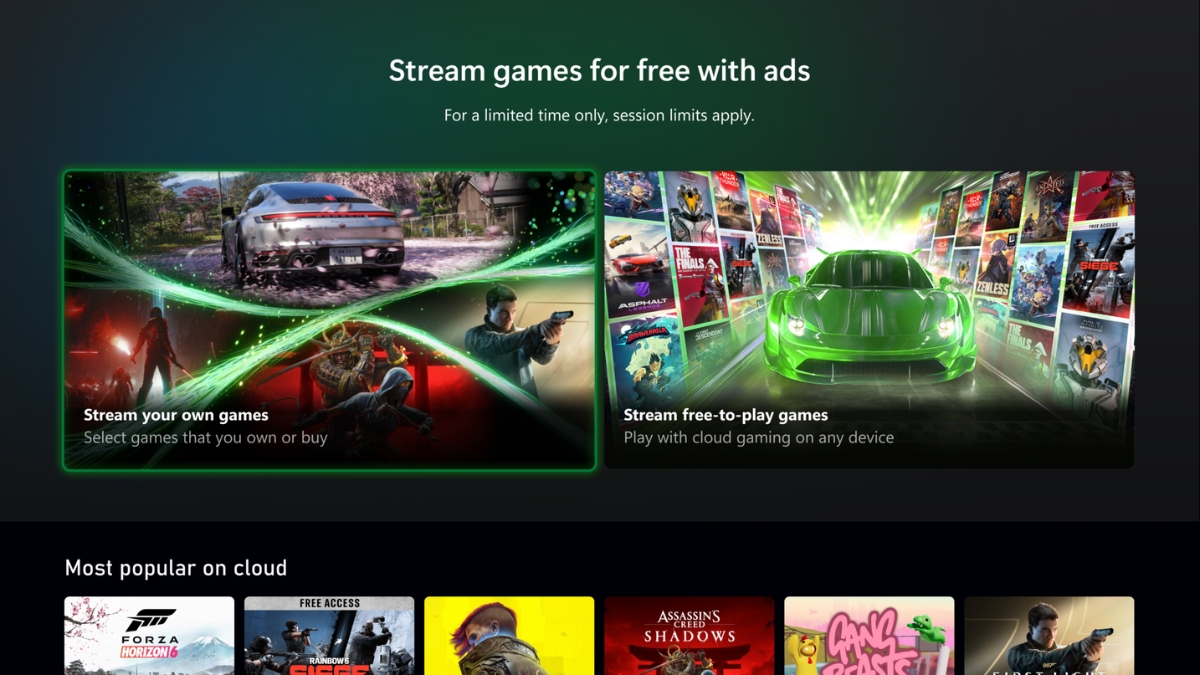 Xbox's Free Ad-Supported Game Streaming Begins Testing With One-Hour Session Limit