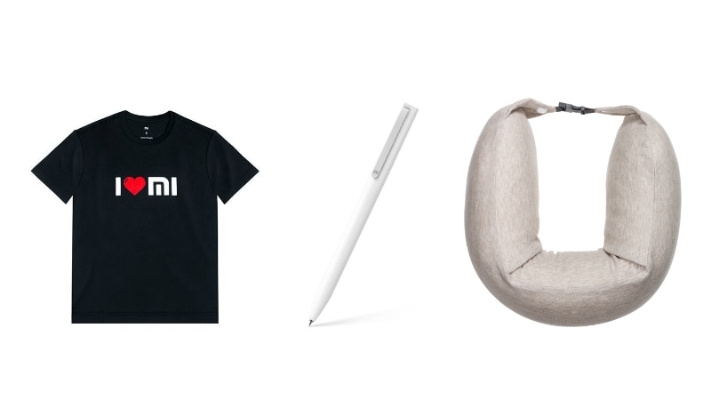 Xiaomi Mi Rollerball Pen, I Love Mi T-Shirt, Travel Pillow, and Charge Cable for Mi Band 2, Mi Band HRX Launched in India Xiaomi Mi Rollerball Pen, I Love Mi T-Shirt, Travel Pillow, and Charge Cable for Mi Band 2, Mi Band HRX Launched in India