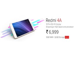 Xiaomi Redmi 4A New Variant With 3GB RAM, 32GB Storage Launched in India at Rs. 6,999 Xiaomi Redmi 4A New Variant With 3GB RAM, 32GB Storage Launched in India at Rs. 6,999