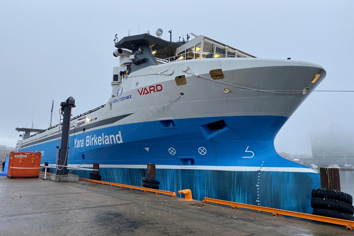 Yara Debuts World's First Autonomous Electric Container Ship
