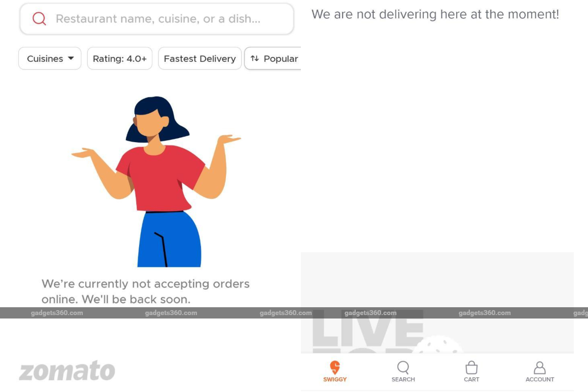 Zomato, Swiggy Stop Deliveries After 8pm In Maharashtra After New Lockdown Restrictions