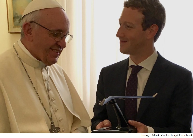 Mark Zuckerberg Meets the Pope; Gifts Him a Drone Model