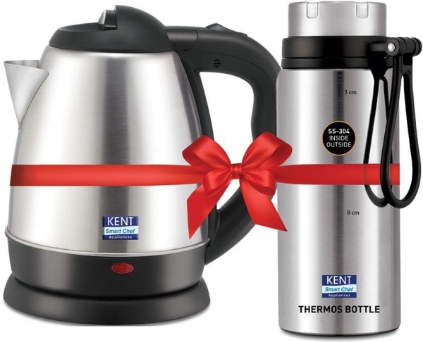 Kent 16049 1.2 L Electric Kettle (Black & Silver)