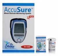 Dr. Gene Accusure Glucometer (10 Strips, White)