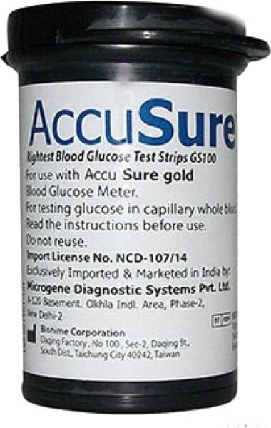 Dr. Gene Accusure Gold Glucometer Strips (25 Strips)