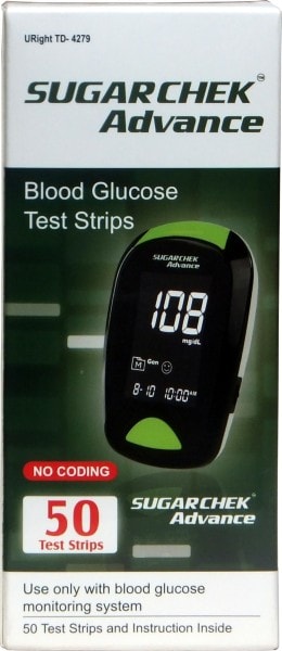 SugarChek Advance Glucometer Strips (50 Strips)