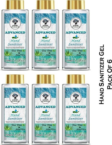 Pramsh Advanced Tea Tree & Aloe Vera Hand Sanitizer (50ML, Pack of 6)