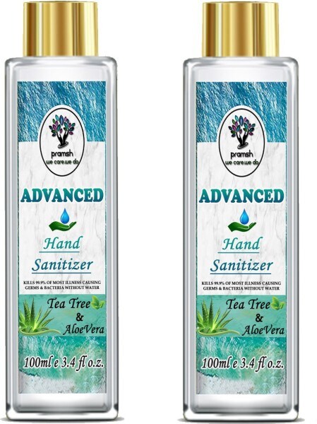 Pramsh Advanced Tea Tree & Aloe Vera Hand Sanitizer (100ML, Pack of 2)