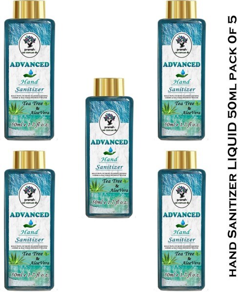 Pramsh Advanced Tea Tree & Aloe Vera Hand Sanitizer (50ML, Pack of 5)