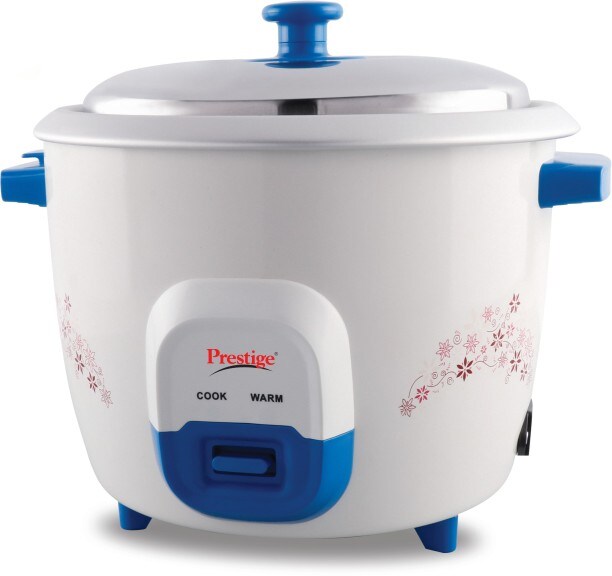 Prestige Atlas Delight 1.8 L Rice Cooker (White & Blue)