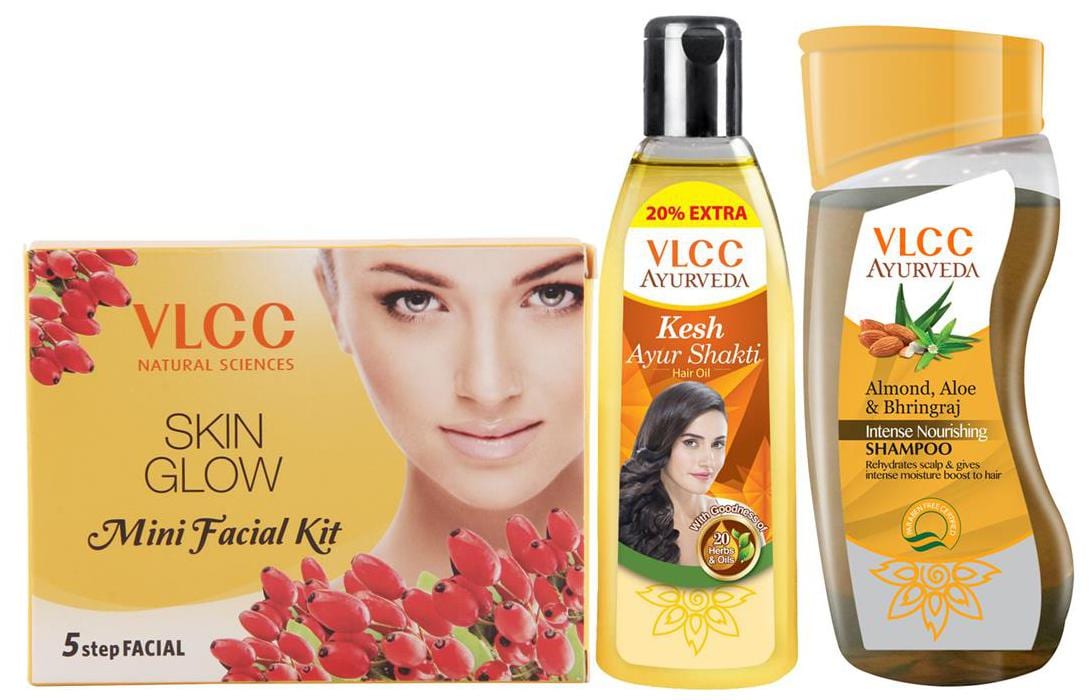 VLCC Ayurveda Shampoo Hair Fall & Ayurveda Hair Oil & Facial Kit (100ML)