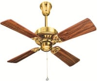 Usha Bayport Bright Brass Ceiling Fan (Brown & Gold)