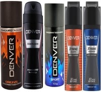 Denver Black Code, Sport, Original, Balance, Endurance Deodorant Spray (750ML, Pack of 5)