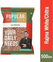Popular Essentials Chitra Rajma (White, 500GM)