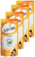 Santoor Classic Sandalwood & Tulsi Hand Wash (180ML, Pack of 4)