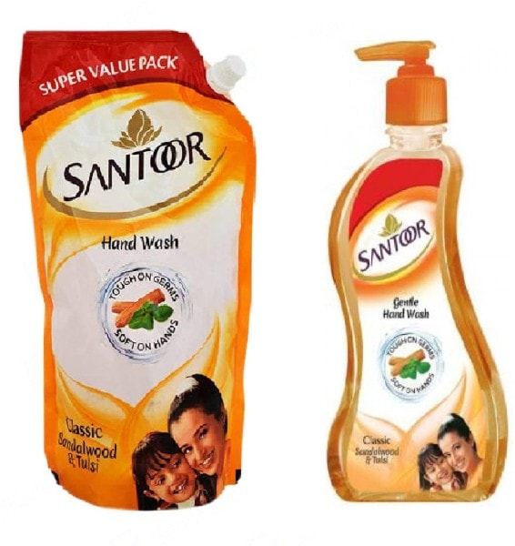 Santoor Classic Sandalwood & Tulsi Hand Wash (750ML, Pack of 2)