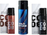 Wild Stone Code Chrome Deodorant + Legend Deodorant + Code Copper Deodorant (120ML, Pack of 3)