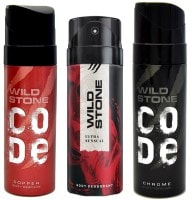Wild Stone Code Chrome Deodorant (120ML, Pack of 3)