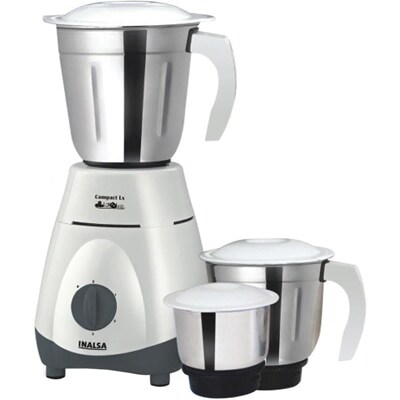 Inalsa Compact Plus 550W Mixer Grinder (White, 3 Jar)