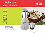 Bakeman Crusher Commercial 1400W Mixer Grinder (White, 2 Jar)